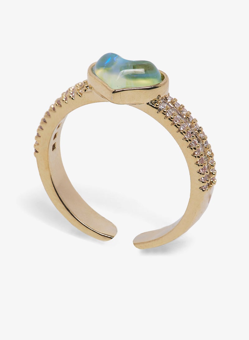 ايلا خاتم مزين بالماس على شكل قلب - Image 2