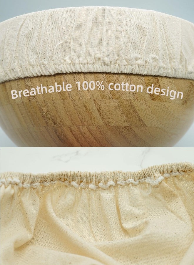 neglex 3 Pack sourdough bowl cover, Organic Reusable Cloth bowl cover for proofing, fits 8”-11.5” Diameter bowl and Jar mouth - Unbleached, Perfect for Fermentation Jars (3 Pack - XL) - Image 3