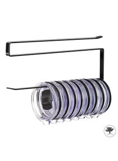 sulfar MS Paper Holder Towel Holder Cabinet Rack Holder Over The Door Kitchen Roll Holder Toilet Paper Roll Holder Over The Cabinet (Black) Pack of 1  - Image 4