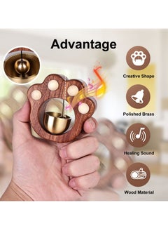 Excefore Shopkeepers Bell for Door Opening, Cat Paw Bell, Magnetically-Attached Wood Doorbell, Door Chime for Business When Entering & Lightweight Unique Bell for Door Wall Store Wardrobe Decor  - Image 4