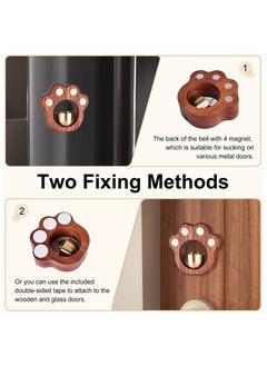 Excefore Shopkeepers Bell for Door Opening, Cat Paw Bell, Magnetically-Attached Wood Doorbell, Door Chime for Business When Entering & Lightweight Unique Bell for Door Wall Store Wardrobe Decor  - Image 3