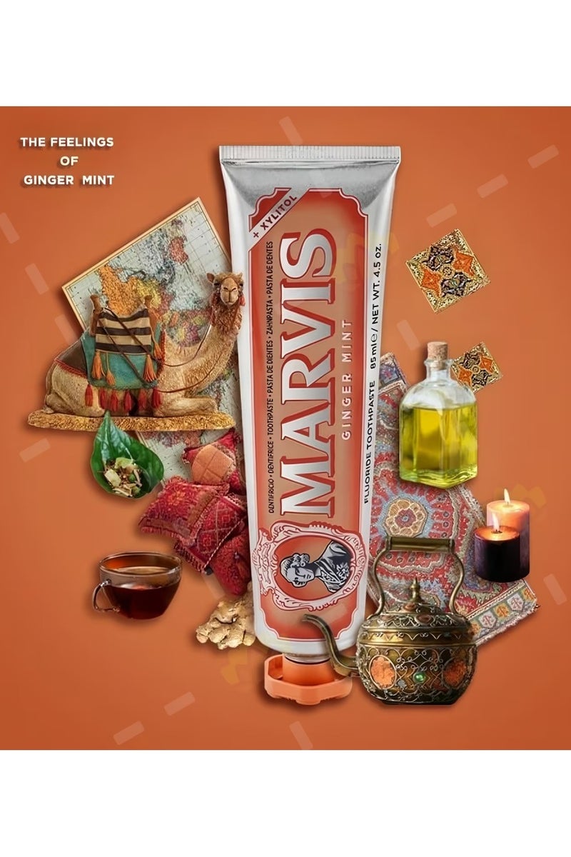 Marvis Ginger Mint Flavour Fluoride Toothpaste 85ml - Image 3