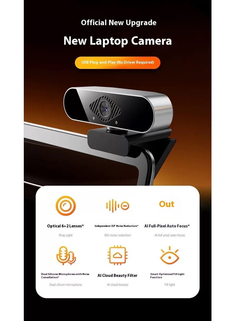 4K Ultra HD USB Webcam Plug And Play With Built In Microphone For Live Streaming Online Classes And Meetings - Image 3