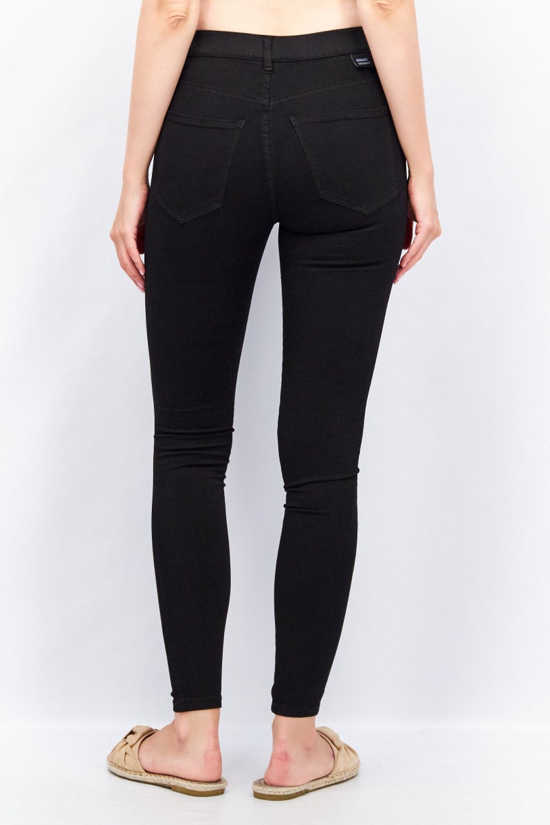 Dr Denim Women Super Skinny Fit Ripped Stretchable Jeans, Black - Image 2
