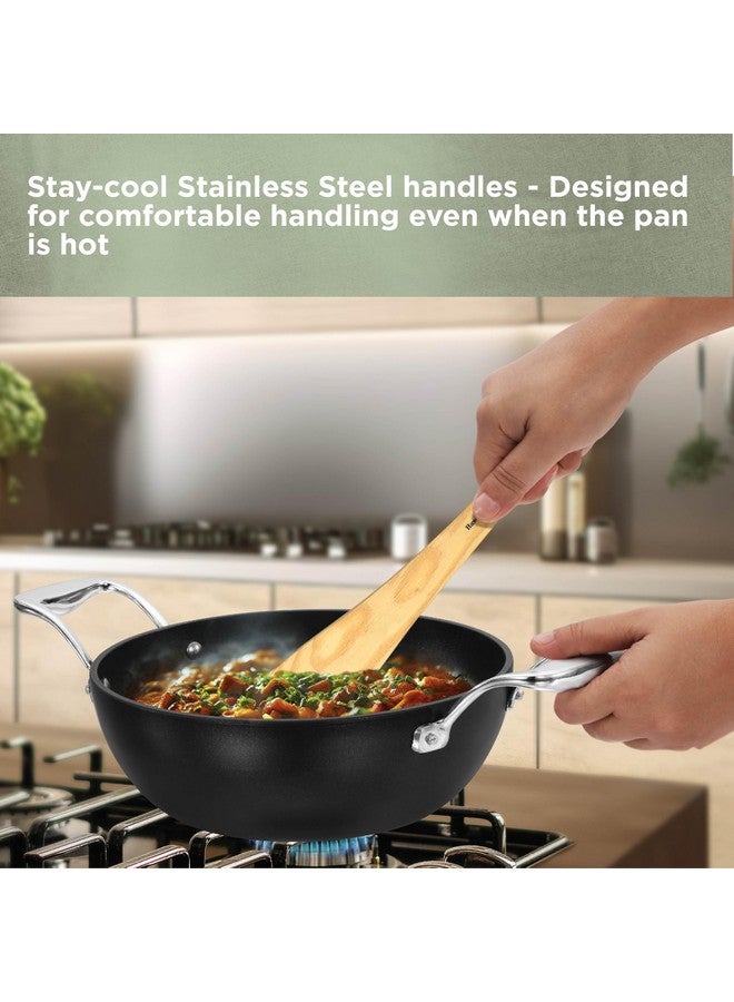 Hawkins Futura Pro 2.5 Litre Deep-Fry Pan, Nonstick Kadhai with Stainless Steel Handles and Stainless Steel Lid, Balck (PNK25S) - Image 3