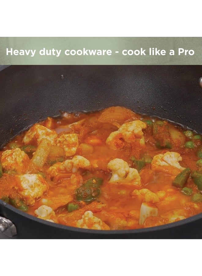 Hawkins Futura Pro 2.5 Litre Deep-Fry Pan, Nonstick Kadhai with Stainless Steel Handles and Stainless Steel Lid, Balck (PNK25S) - Image 2