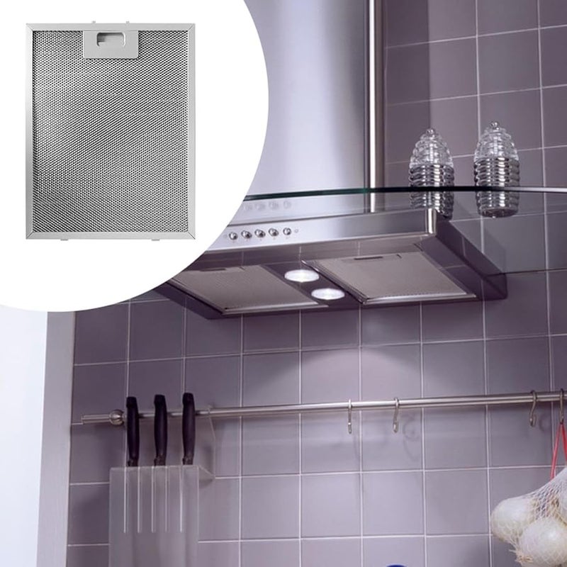 مرشح شحم الألومنيوم 22.2 سم × 19 سم × 0.9 سم بديل شفاط المطبخ صيانة سهلة - Image 4