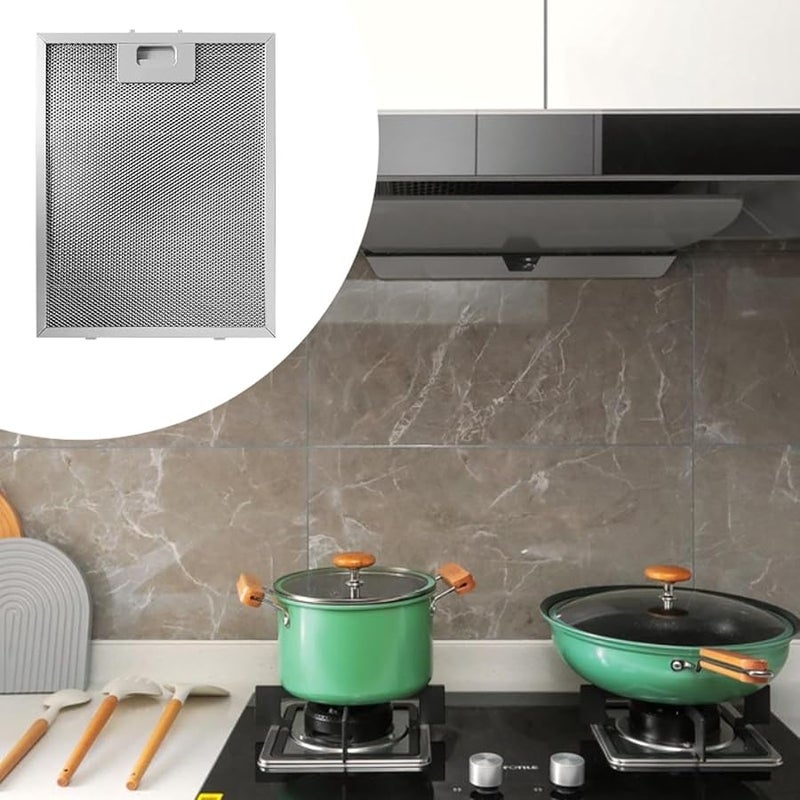 مرشح شحم الألومنيوم 22.2 سم × 19 سم × 0.9 سم بديل شفاط المطبخ صيانة سهلة - Image 3