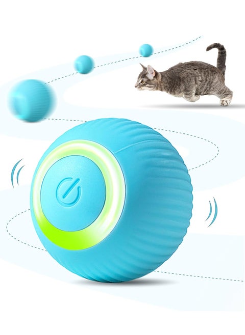 Interactive Cat Ball Toy, Intelligent Cat Toys with LED Lights, Automatic Moving Rolling Ball for Indoor Kitten, Kitten Automatic Toy