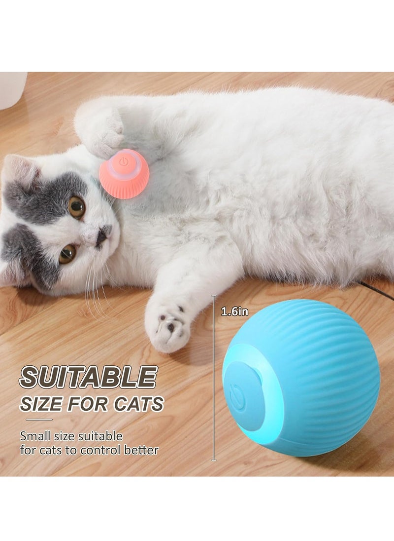 Interactive Cat Ball Toy, Intelligent Cat Toys with LED Lights, Automatic Moving Rolling Ball for Indoor Kitten, Kitten Automatic Toy