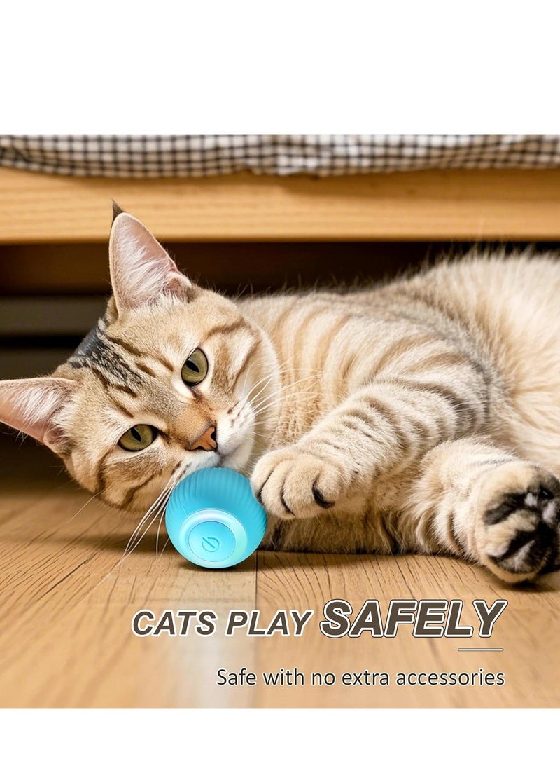 Interactive Cat Ball Toy, Intelligent Cat Toys with LED Lights, Automatic Moving Rolling Ball for Indoor Kitten, Kitten Automatic Toy