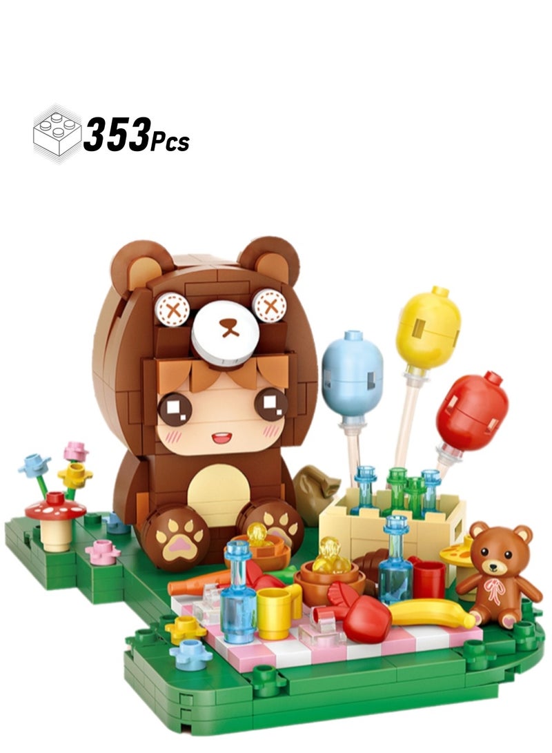 353pcs Bear Kids Model Set Building Blocks Creative Diy Simulation Collection Building Assembling Toys Children Gift Home Furnishings - Image 1