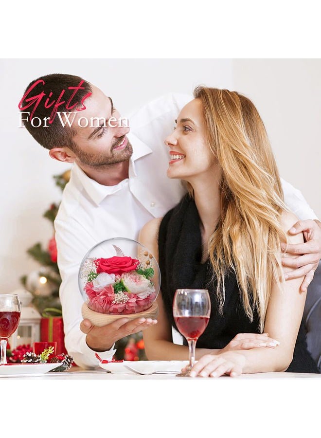 FIACO Mothers Day Mom Gifts for Women Preserved Rose Forever Fresh Flowers for Delivery Prime Mother's Day Birthday Gifts for Grandma Daughter Sister Wife Pink Eternal Roses in Glass Dome - Image 5