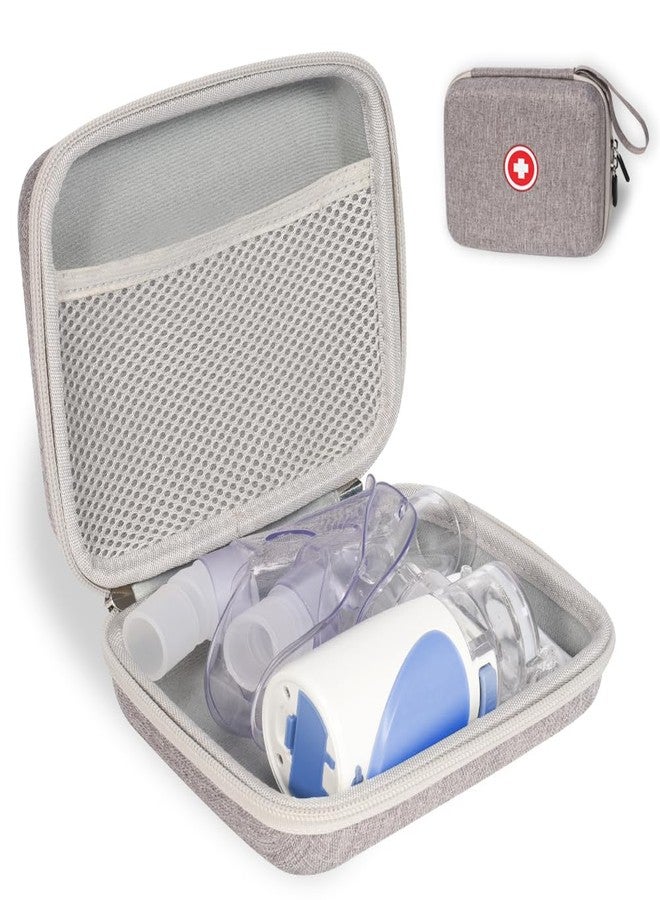 Fukumi Portable Nebulizer Carrying Case, Hard Travel Medical Bag for Inhaler Spacer, Masks, Asthma Accessories, B-Grey - Image 1