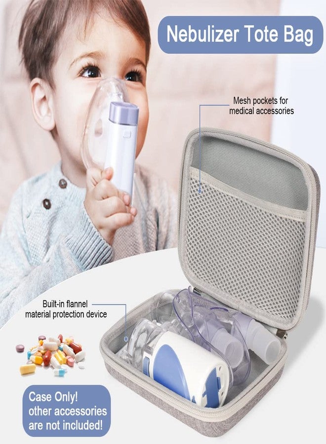 Fukumi Portable Nebulizer Carrying Case, Hard Travel Medical Bag for Inhaler Spacer, Masks, Asthma Accessories, B-Grey - Image 3