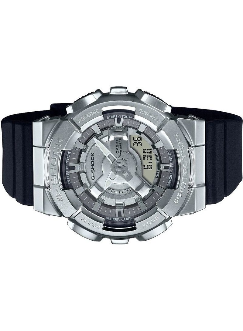Casio Women Watch G-Shock Analog Digital Grey Dial Stainless Steel Bezel Resin Band GM-S110-1A - Image 2