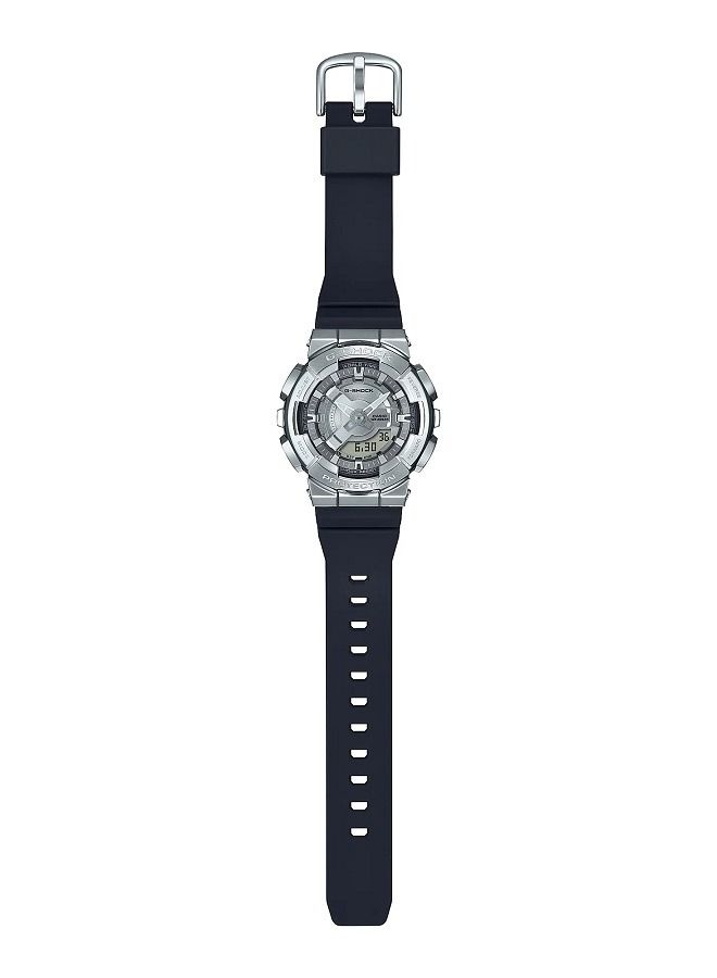 Casio Women Watch G-Shock Analog Digital Grey Dial Stainless Steel Bezel Resin Band GM-S110-1A - Image 3