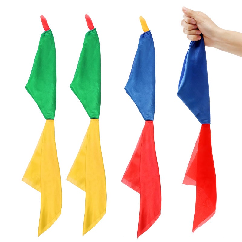 SLZBCY 4 PCS Magic Scarves Change Color Silk Scarf for Magic Trick Silk Magic Props Magician Accessories Birthday Party Gift - Image 3