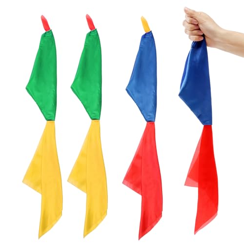 SLZBCY 4 PCS Magic Scarves Change Color Silk Scarf for Magic Trick Silk Magic Props Magician Accessories Birthday Party Gift - Image 1