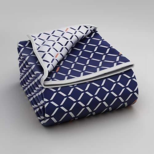 Sleepyhead Honeycomb - 120 GSM Pure Cotton Reversible Dohar AC Blanket | Double (84″×88″) Navy Blue & White | Soft, Lightweight Year-Round Comfort - Image 5