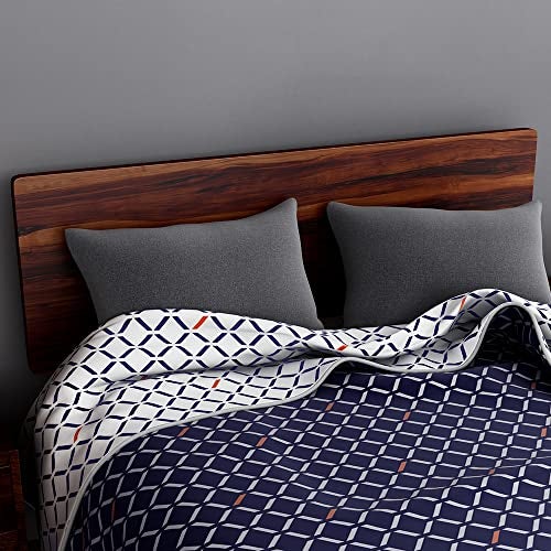 Sleepyhead Honeycomb - 120 GSM Pure Cotton Reversible Dohar AC Blanket | Double (84″×88″) Navy Blue & White | Soft, Lightweight Year-Round Comfort - Image 3