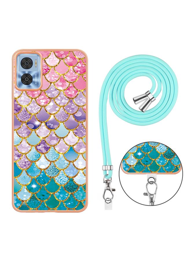 اس-توب جراب لهاتف Motorola Moto E22/E22i مصنوع من مادة TPU مطلية بالكهرباء مع حبل تعليق - Image 2