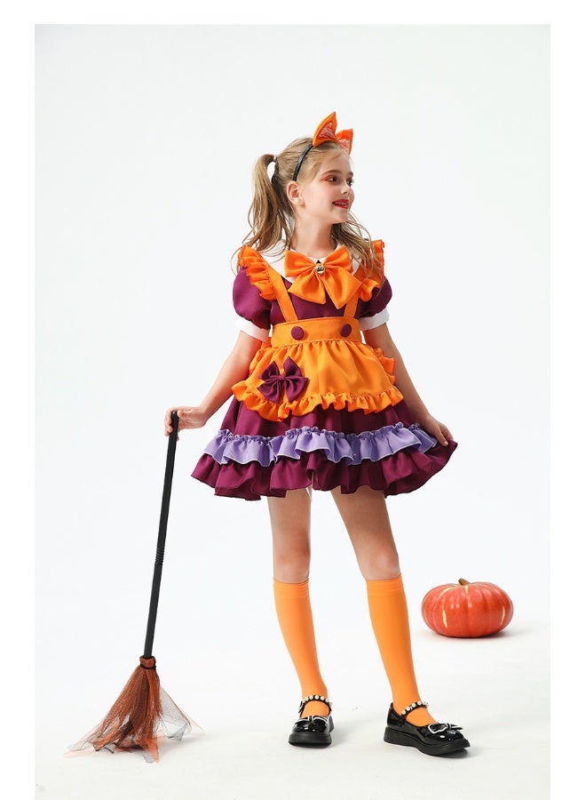 Loquat Pumpkin Skirt Witch Costume for Performances