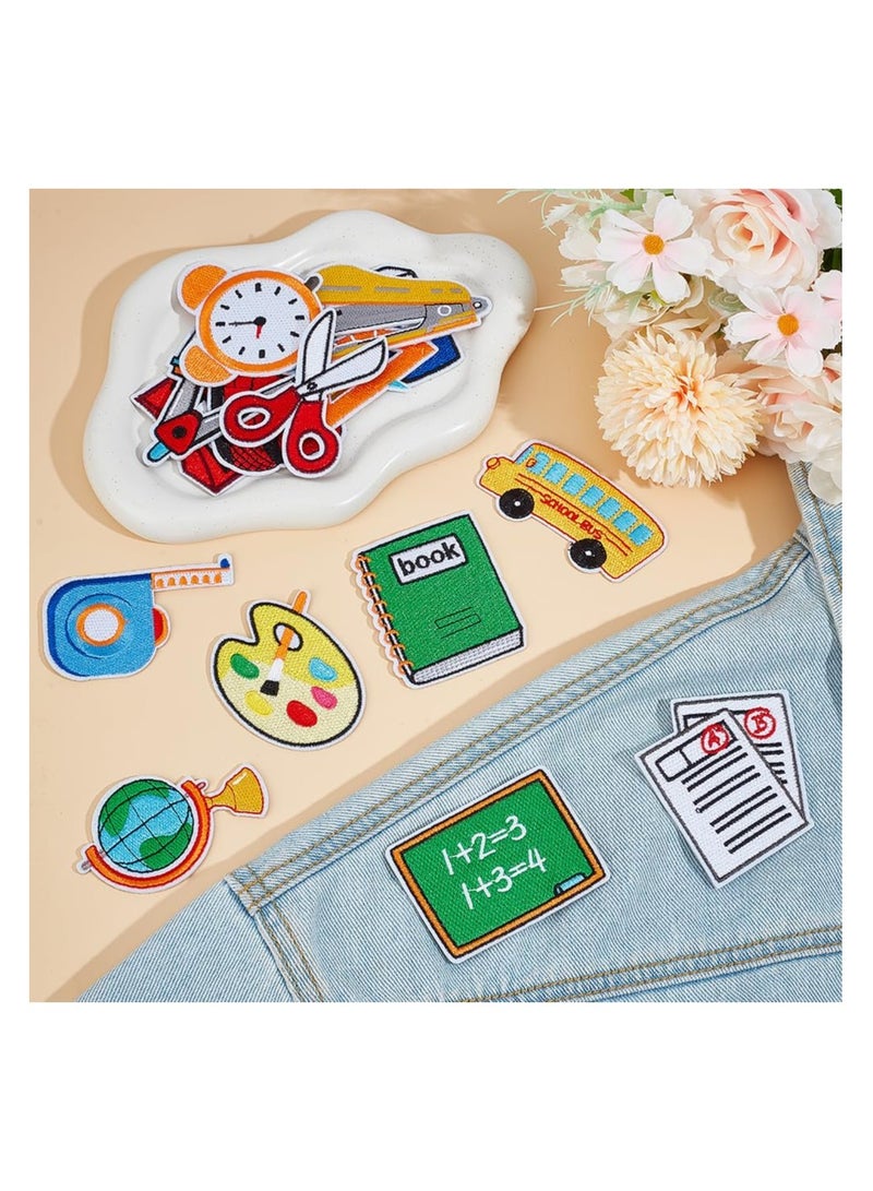 Generic 16PCS Back to School Iron on Patches Adhesive School Theme Sew on Patches Embroidered Appliques Repair Patch for Clothing DIY Craft - Image 4