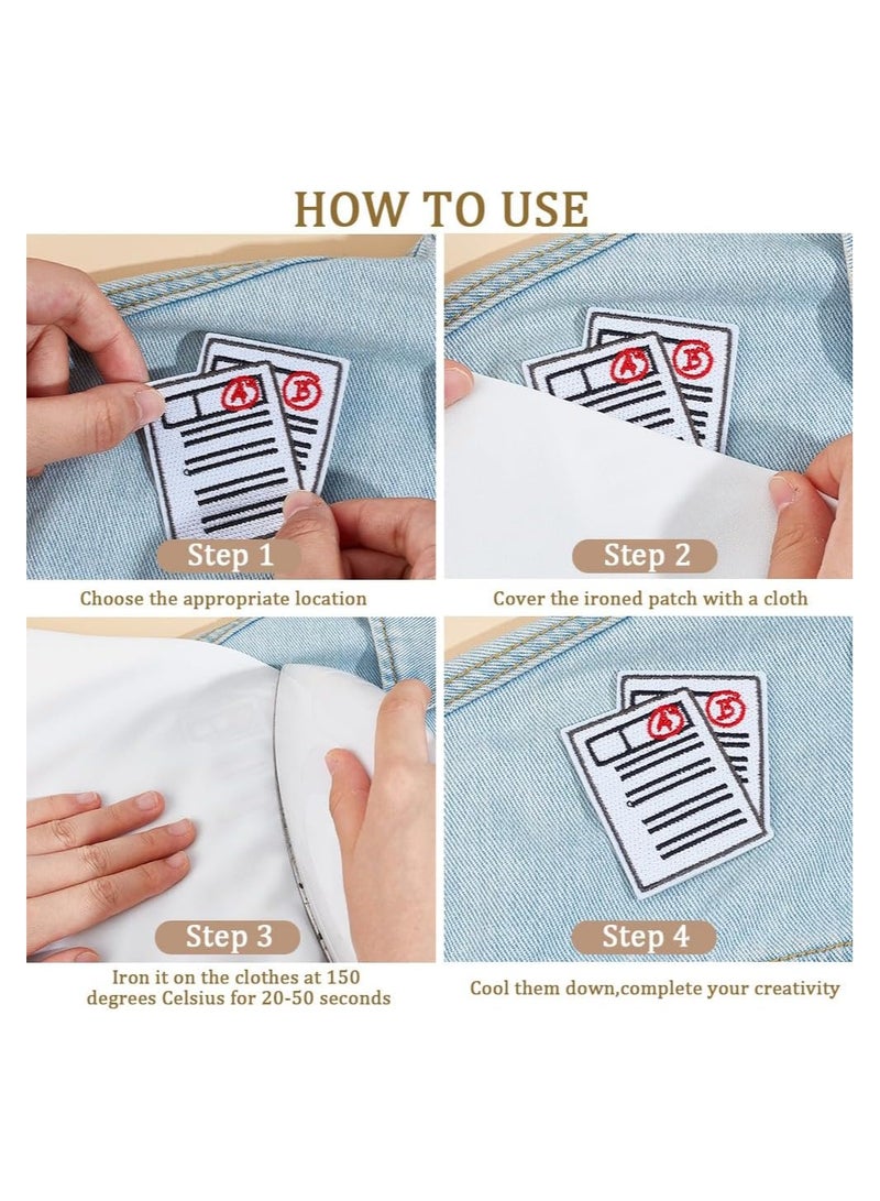 Generic 16PCS Back to School Iron on Patches Adhesive School Theme Sew on Patches Embroidered Appliques Repair Patch for Clothing DIY Craft - Image 5
