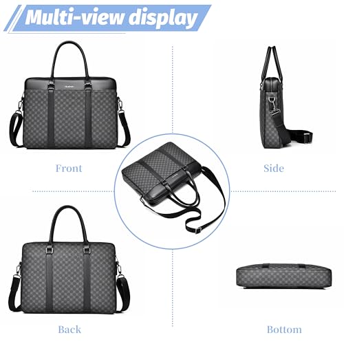 FSD.WG FSD. WG Business Bag Leather Messenger Bag Water Resistant Business Travel Briefcase Handbag Briefcase for Men - Image 4