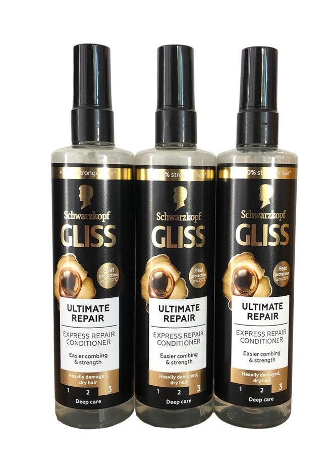 GLISS Leave-In Conditioner, Ultimate Repair Express Repair for Heavily Damaged Hair, 6.8 Fluid Ounces (Pack of 3) - Image 2