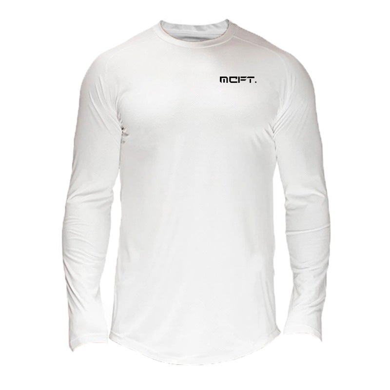 Sports Tights Men's Quick-drying Long-sleeved T-shirt Cross-border Foreign Trade Basketball Fitness Base Shirt Round Neck Breathable Top - Image 3