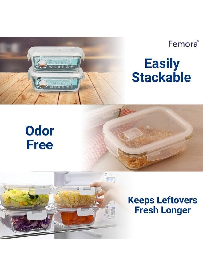 Femora Femora Borosilicate Glass Containers for Kitchen | 1 Year Warranty | Container Boxes for Storage, Storage Box for Kitchen with Air Vent Lid, Microwave Safe, Rectangular (Set of 1-1500 ML Each) - Image 2