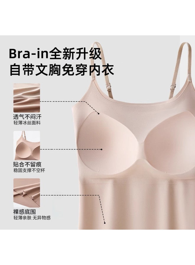 Modal Seamless Sleeveless Vest For Women With Built-In Pads, Summer Lightweight Skin-Friendly Inner Wear, Can Be Worn Alone Or As Base Layer, Backless Design One-Piece Top - Image 3
