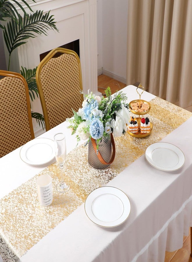 Perthlin 12 Pcs Gold Disposable Placemats Bulk 12 x 18 Inch Gold Doilies Metallic Glitter Rectangle Foil Placemats Table Decoration Dining Place mats for Party Wedding Dining Table Birthday Party - Image 5
