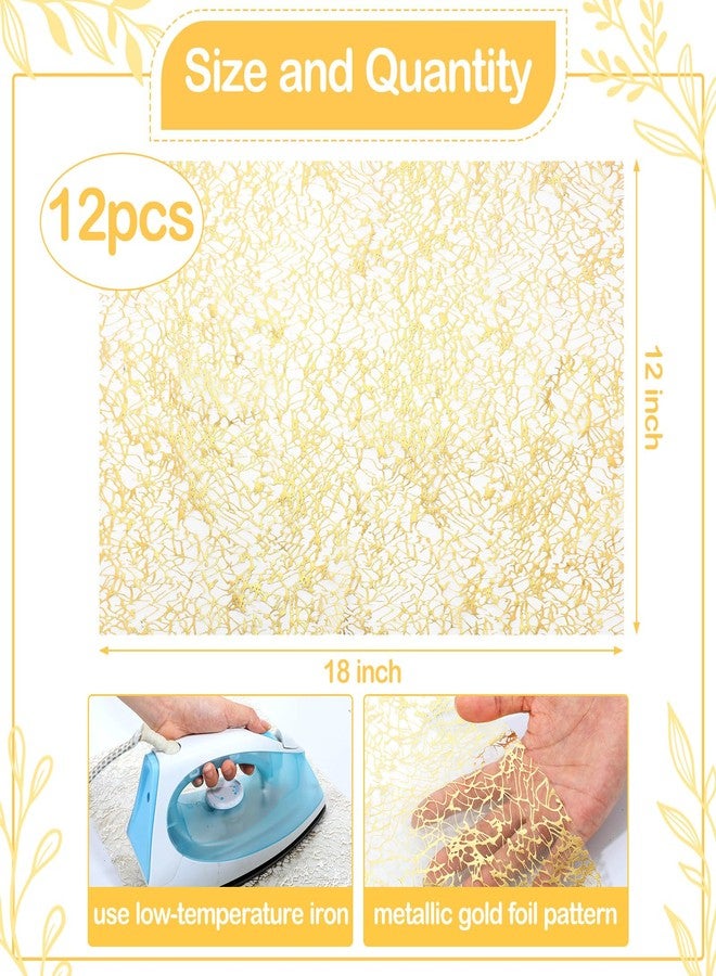 Perthlin 12 Pcs Gold Disposable Placemats Bulk 12 x 18 Inch Gold Doilies Metallic Glitter Rectangle Foil Placemats Table Decoration Dining Place mats for Party Wedding Dining Table Birthday Party - Image 2