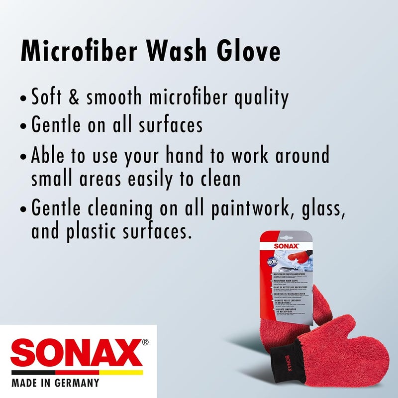 Sonax Microfibre Wash Glove (1 Piece) - Practical Car Wash Glove for the Gentle and Thorough Cleaning of Vehicle External Areas. Durable and Machine Washable - Image 5