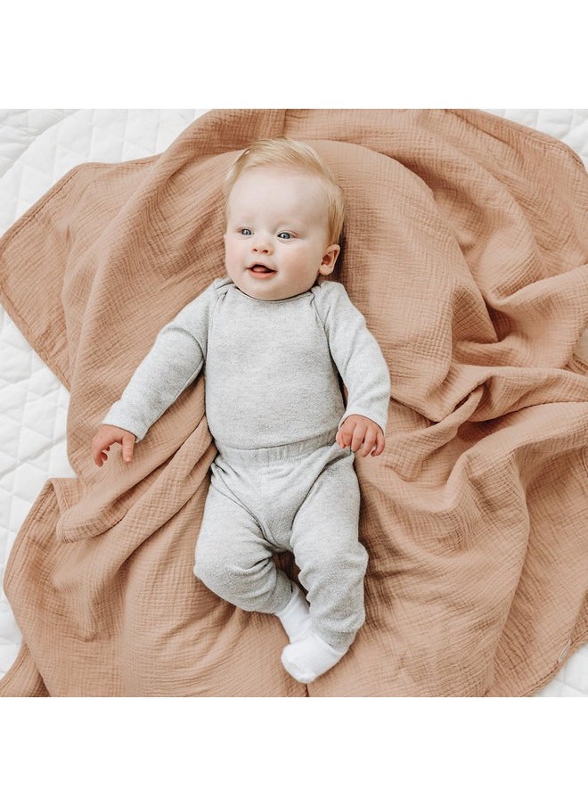 كونسي بطانيات أطفال من Konssy Muslin للبنات، بطانية سرير من القطن بنسبة 100% للأطفال الرضع والأطفال الصغار، بطانيات حضانة فائقة النعومة وخفيفة الوزن 40 بوصة × 36 بوصة (Flourish)  - Image 3