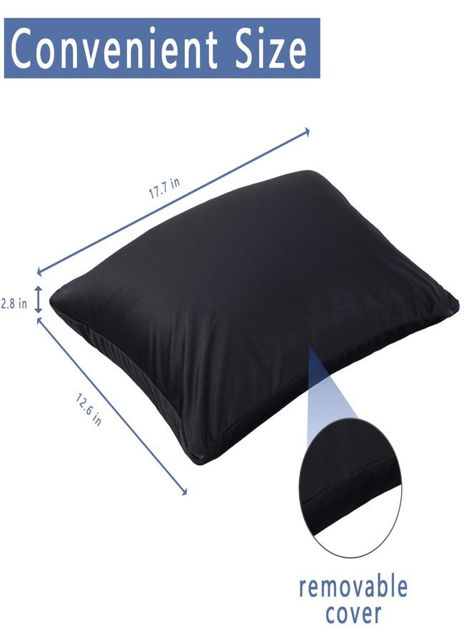 Focustree Microbead Throw Pillow with Removable Cover Bed Body Microbead Pillow Neck Head Back Support, Spandex Soft Silky Fabric for Sleeping and Travel Sofa Bedroom Comfortable (Frosted Black) - Image 3