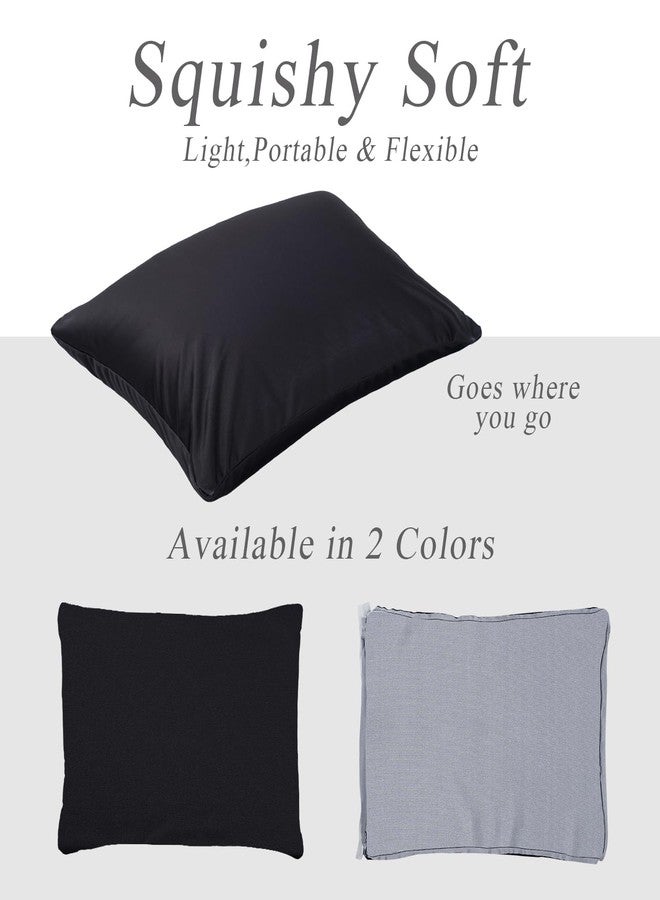 Focustree Microbead Throw Pillow with Removable Cover Bed Body Microbead Pillow Neck Head Back Support, Spandex Soft Silky Fabric for Sleeping and Travel Sofa Bedroom Comfortable (Frosted Black) - Image 4