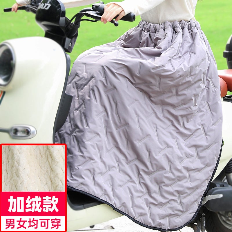 Generic Thickened Motorcycle Electric Vehicle Windproof Warm Knee Pads Half Skirt Leg Protector Rain Apron Biker Riding Essential Medium gray [fleece-lined] knee pads 
