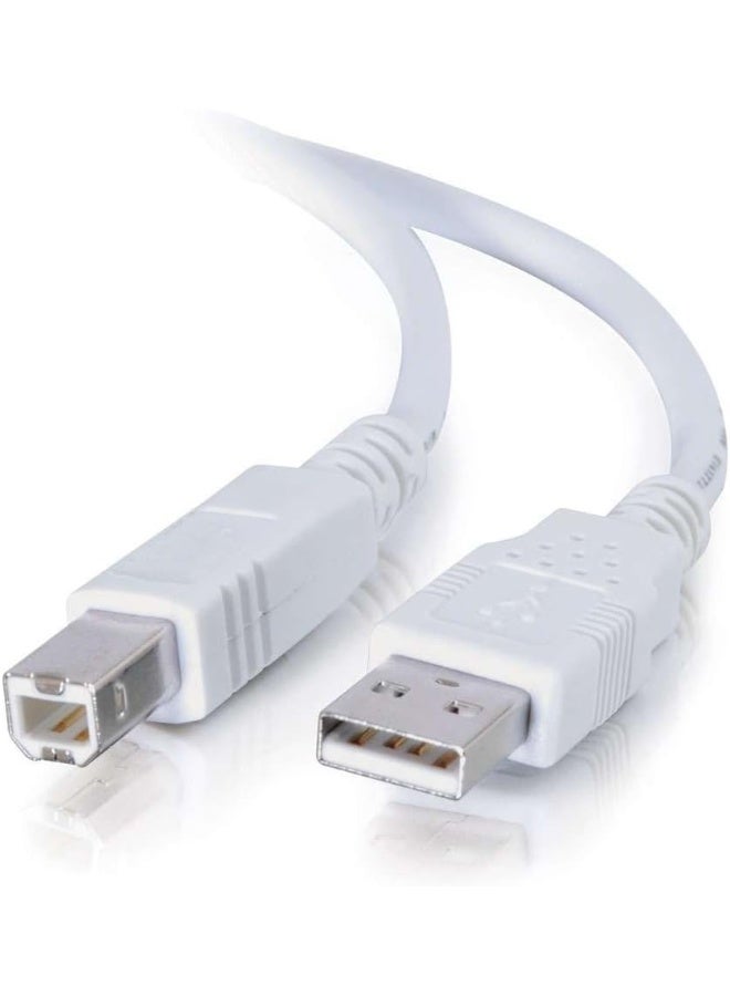 C2G Cables To Go 13401 USB 2.0 A Male to B Male Cable, White (15 Feet) - Image 1