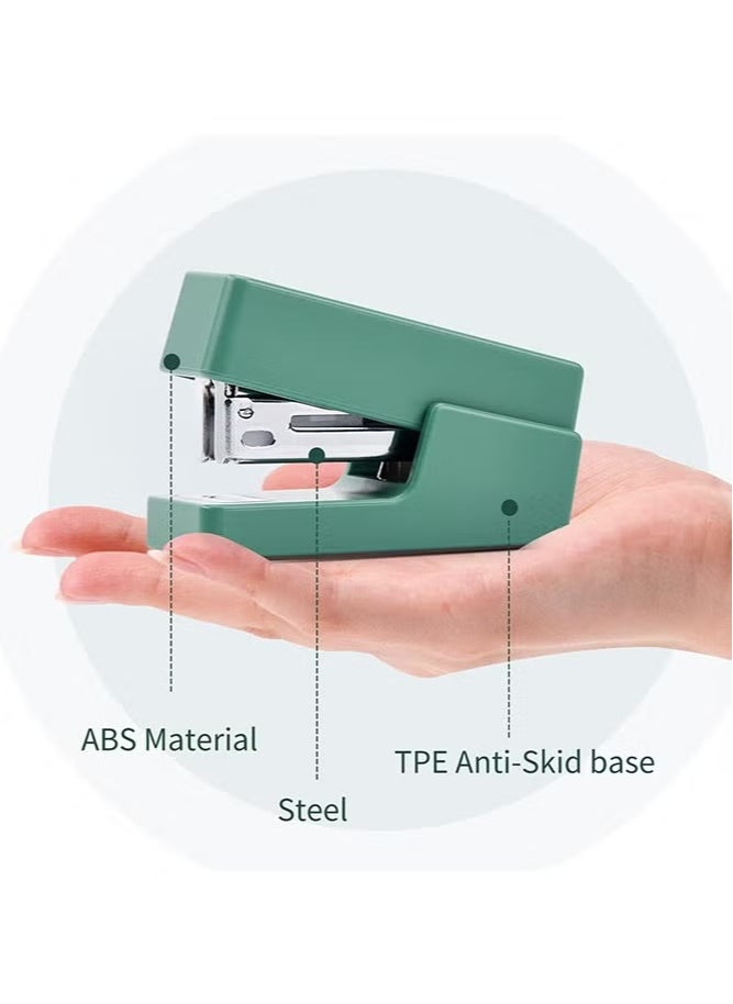 Deli Mini Stapler with 640 Standard Staples, 12 Sheet Capacity Desktop Stapler for Student, Office, Green  - Image 2
