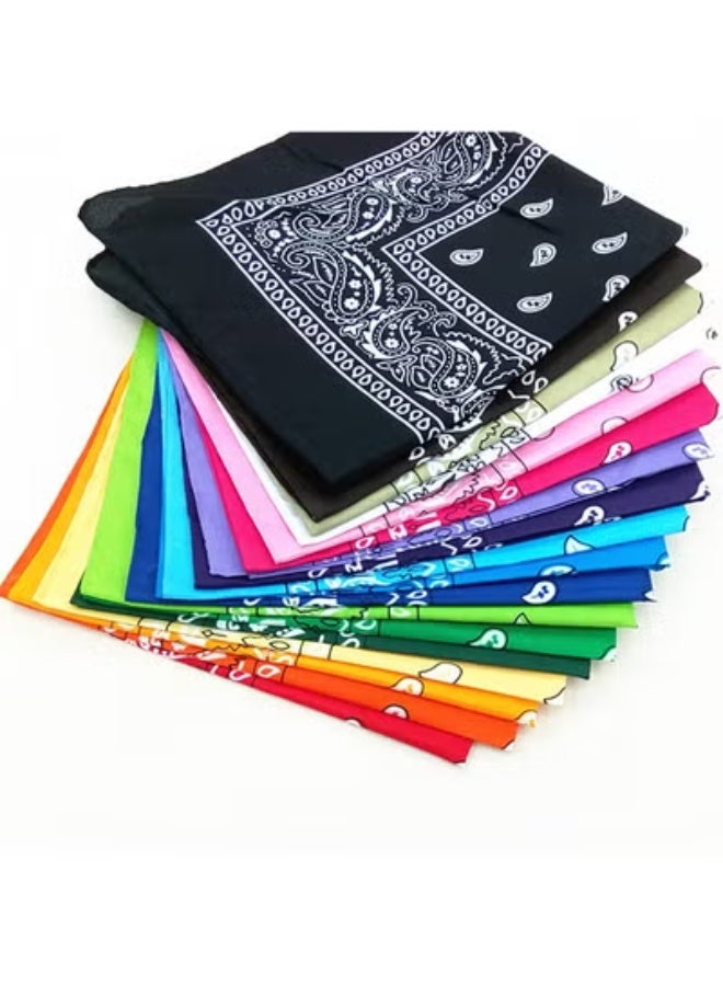 fantasize Men Women Polyester Bandanas, 6 Pack, Square Paisley Handkerchief Headband Scarf - Image 4