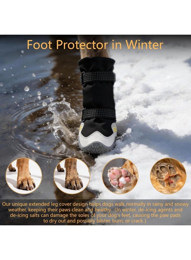BECEMURU Waterproof Dog Boots for Winter Snow Rain,Non-Slip Dog Shoes for Small to Large Dogs, Paw Protectors for Outdoor Walking Hiking (Black, 3#) - Image 3