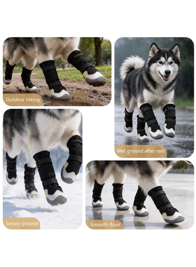 BECEMURU Waterproof Dog Boots for Winter Snow Rain,Non-Slip Dog Shoes for Small to Large Dogs, Paw Protectors for Outdoor Walking Hiking (Black, 3#) - Image 5