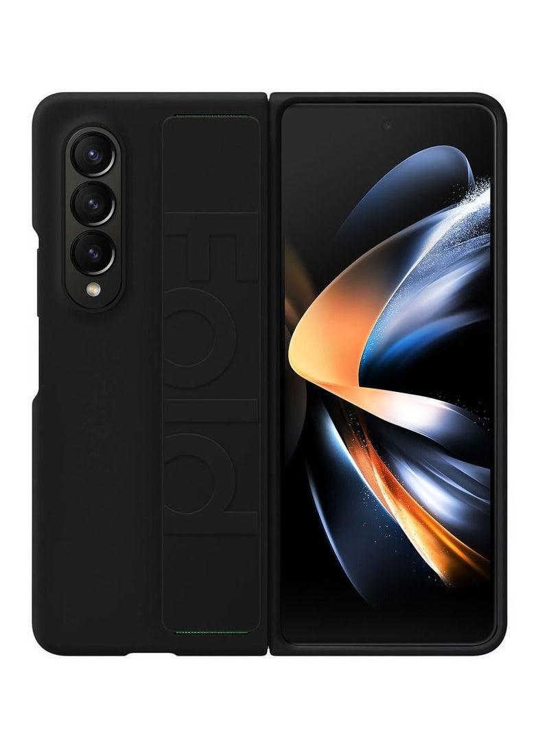 CATANES Samsung Galaxy Z Fold 4 Case 2022 Hard Silicone Cover With Strap Hold Anti drop Black - Image 2