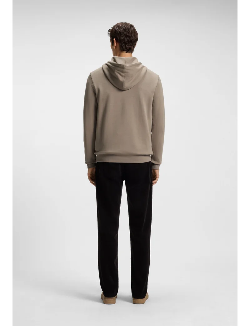 BOSS Cotton-terry hoodie with logo patch