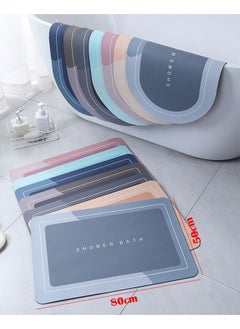ZCM-HAPPY Super Absorbent Soft Floor Carpet Slip-Resistant Bathing Room Rug, Diatom Mud Microfiber Bath Mat, Strong Quick-Drying, Easy to Clean 50x80cm  - Image 3