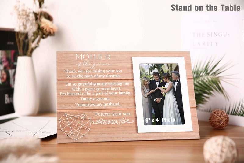 Sioial Wedding Gifts for Mother of the Groom-Thank You Gift for New Mom-Bridal Shower Gift for Mother of the Groom-Photo Picture Frame Gift-Thank You for Raising Your Son to Be the Man of My Dreams - Image 2